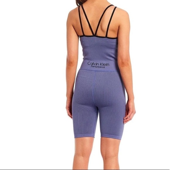 Calvin Klein Performance thick rib scoop neck sleeveless strappy unitard, M, NWT - Picture 11 of 11